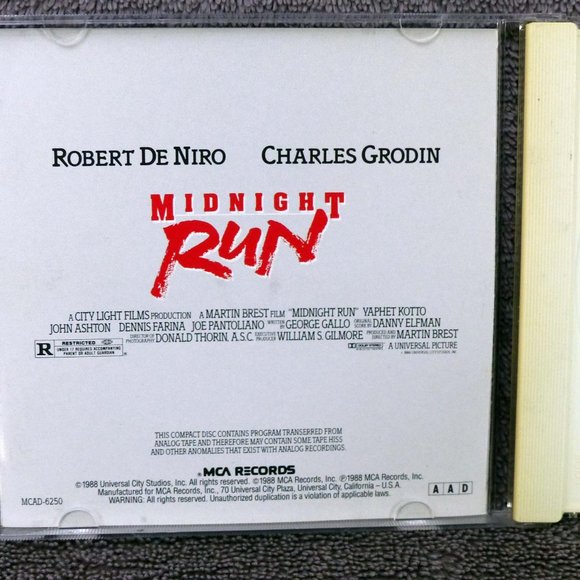 Midnight Run Original Movie Soundtrack CD Score Danny Elfman Rare 1988 MCA Rare - Picture 5 of 12